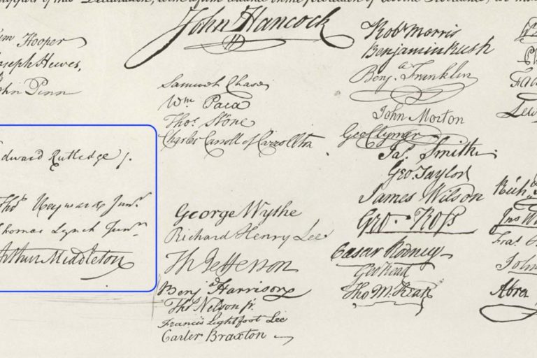 Signatures on U.S. Declaration of Independence