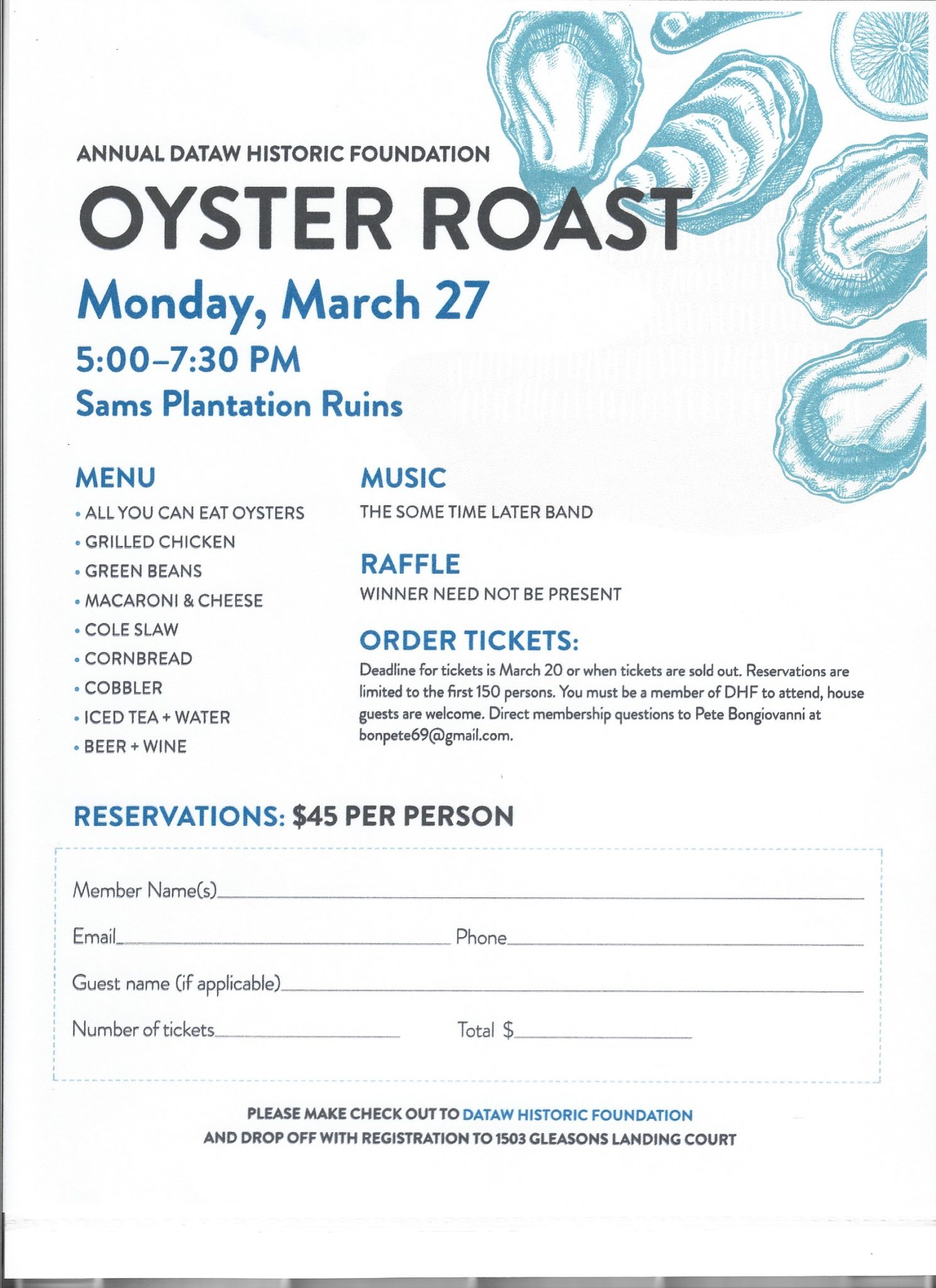 2023 Oyster Roast Dataw Historic Foundation